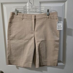 Anne Klein Tan Bermuda Shorts Knee-Length